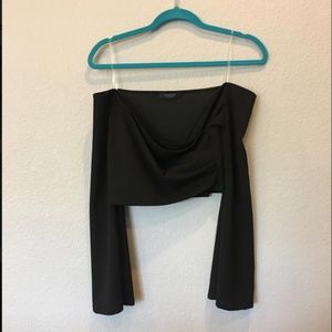 Off The Shoulder Black Crop Top